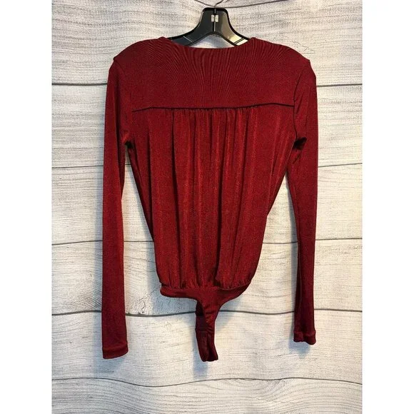 Intimately by Free People Turnt Long Sleeve Bodysuit in Wine Size XS - Picture 3 of 3
